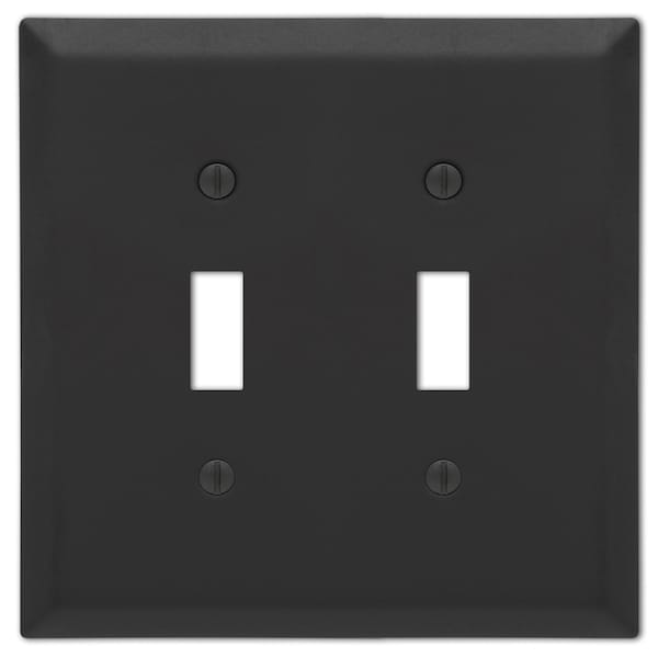 Amerelle Amerelle Century Matte Black 2 gang Stamped Steel Toggle Wall Plate 1 pk 163TTMB - main